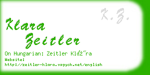klara zeitler business card